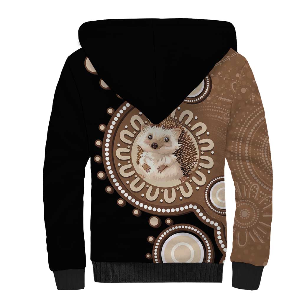 Hedgehog Indigenous Art Australia Sherpa Hoodie - Aussie Hoodie