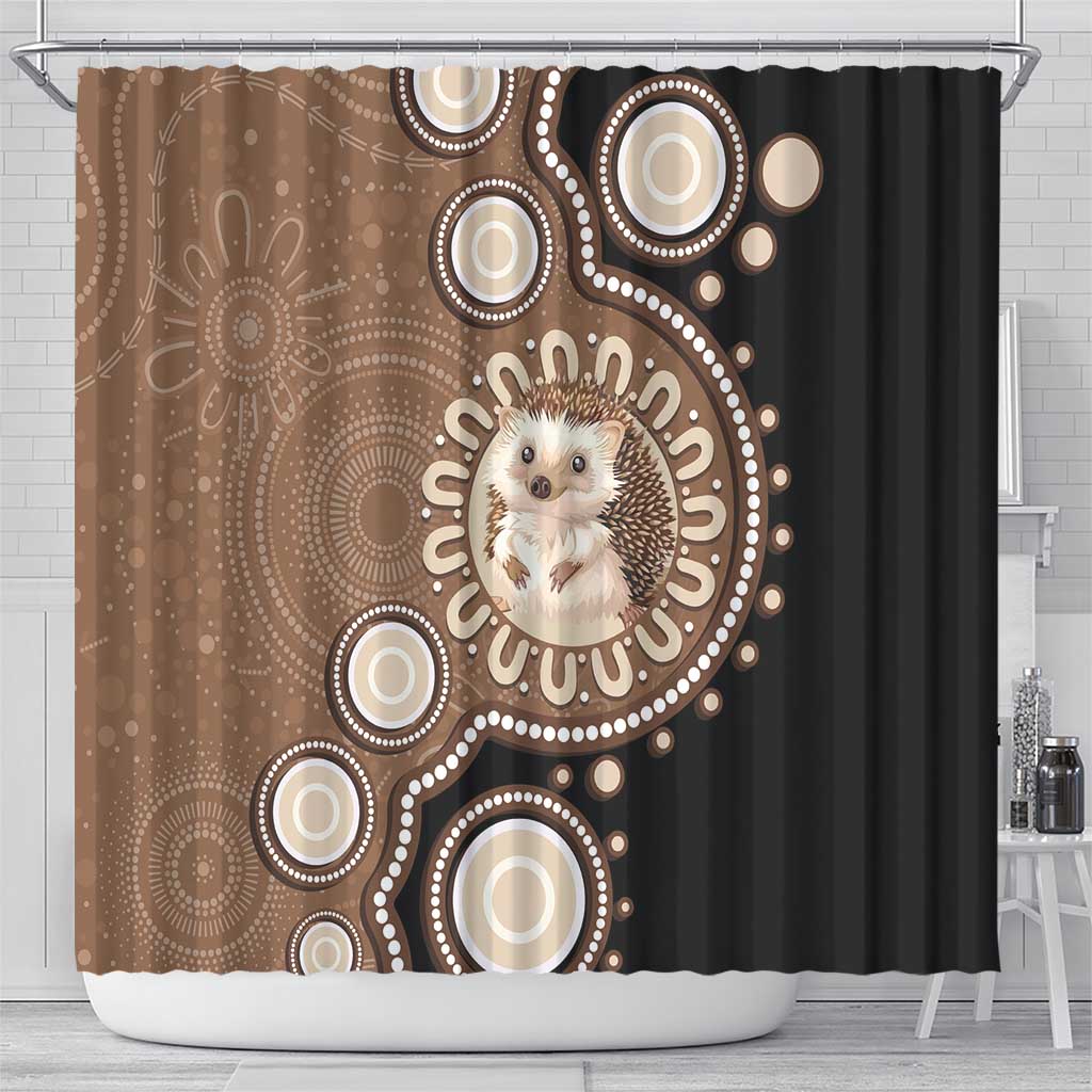 Hedgehog Indigenous Art Australia Shower Curtain - Aussie Hoodie