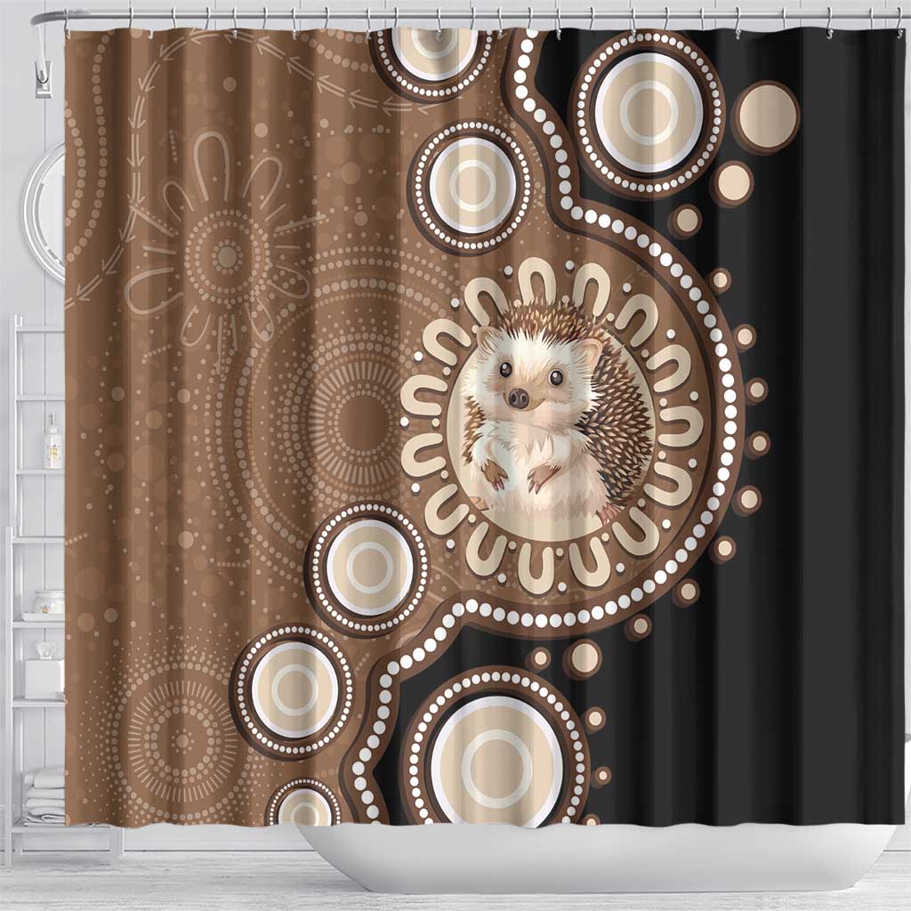 Hedgehog Indigenous Art Australia Shower Curtain - Aussie Hoodie