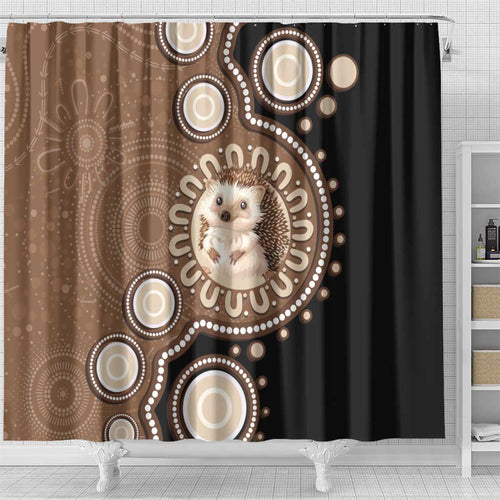 Hedgehog Indigenous Art Australia Shower Curtain - Aussie Hoodie