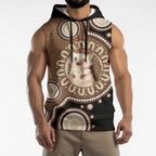 Hedgehog Indigenous Art Australia Sleeveless Hoodie - Aussie Hoodie