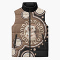 Hedgehog Indigenous Art Australia Sleeveless Puffer Jacket - Aussie Hoodie