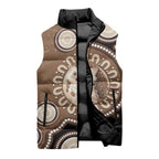 Hedgehog Indigenous Art Australia Sleeveless Puffer Jacket - Aussie Hoodie
