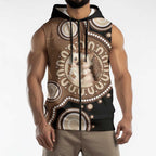 Hedgehog Indigenous Art Australia Sleeveless Zip Hoodie LT14