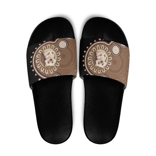 Hedgehog Indigenous Art Australia Slide Sandals - Aussie Hoodie