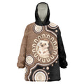 Hedgehog Indigenous Art Australia Wearable Blanket Hoodie - Aussie Hoodie