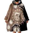 Hedgehog Indigenous Art Australia Wearable Blanket Hoodie - Aussie Hoodie