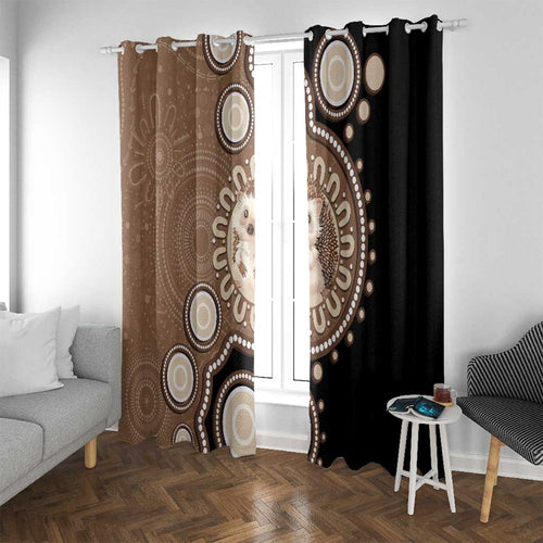 Hedgehog Indigenous Art Australia Window Curtain - Aussie Hoodie