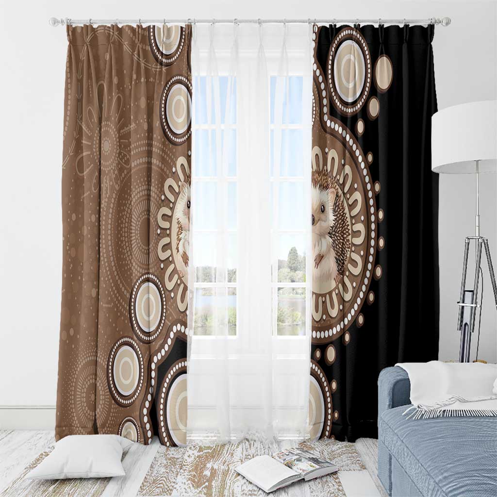 Hedgehog Indigenous Art Australia Window Curtain - Aussie Hoodie