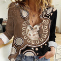 Hedgehog Indigenous Art Australia Women Casual Shirt - Aussie Hoodie