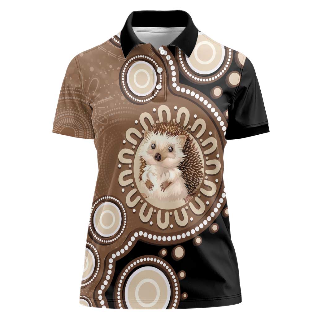 Hedgehog Indigenous Art Australia Women Polo Shirt - Aussie Hoodie