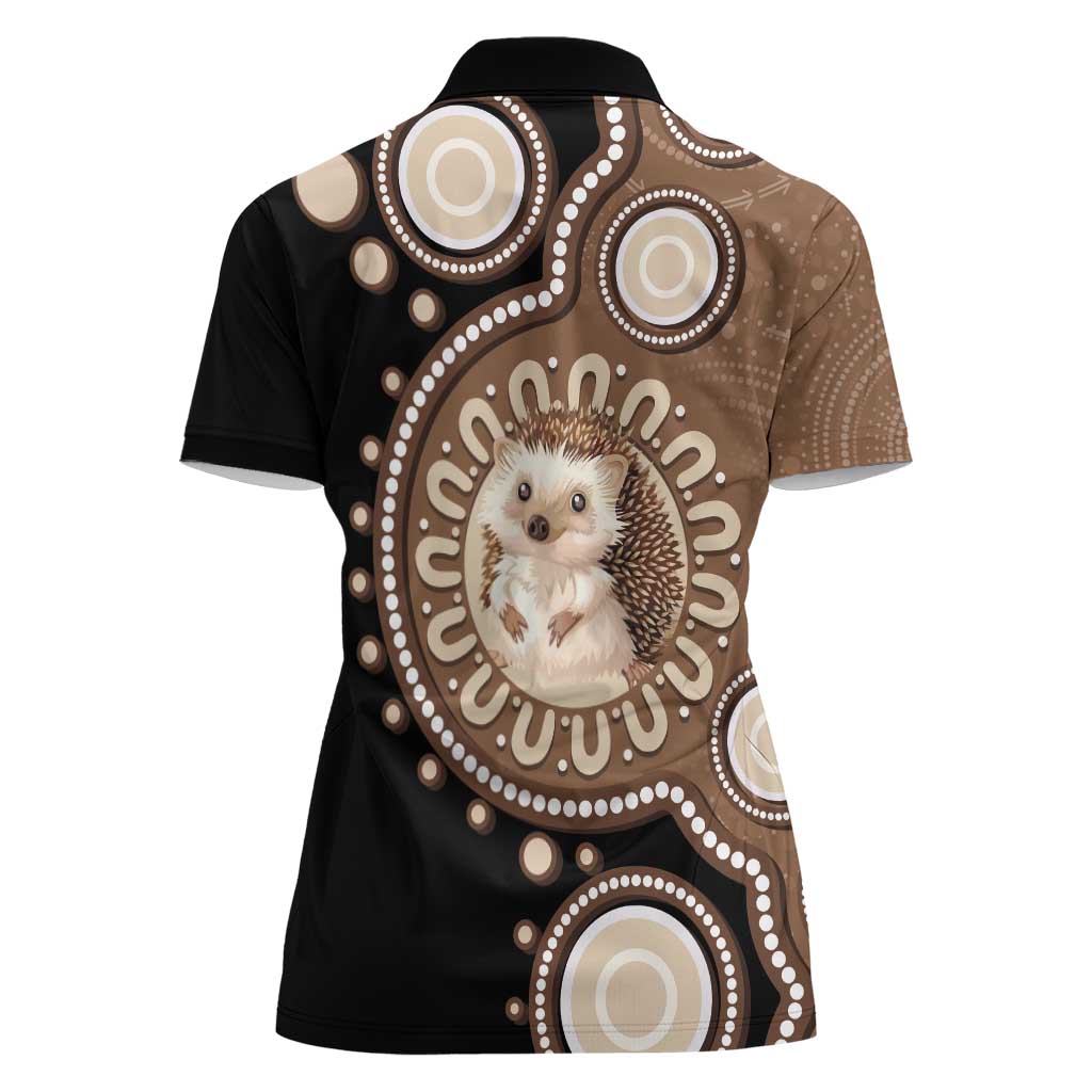 Hedgehog Indigenous Art Australia Women Polo Shirt - Aussie Hoodie