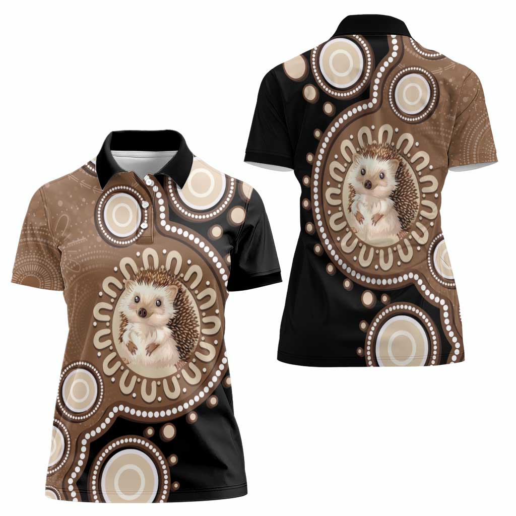 Hedgehog Indigenous Art Australia Women Polo Shirt - Aussie Hoodie