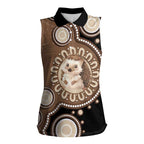 Hedgehog Indigenous Art Australia Women Sleeveless Polo Shirt - Aussie Hoodie