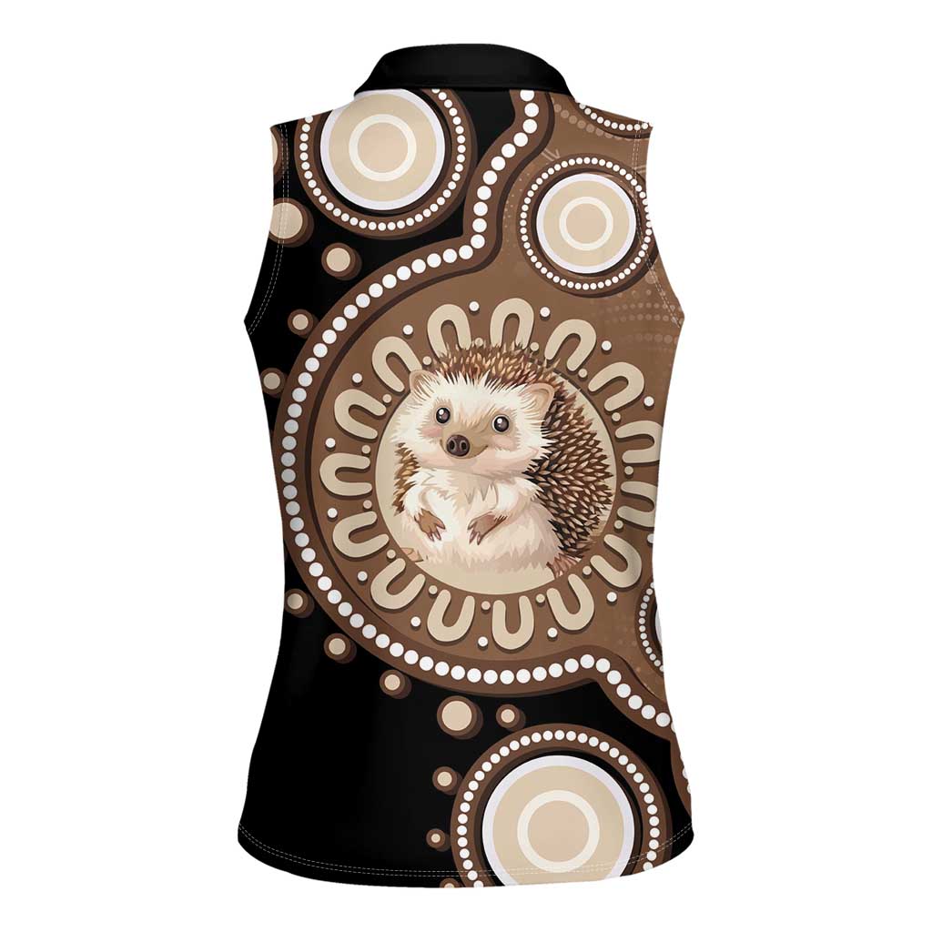 Hedgehog Indigenous Art Australia Women Sleeveless Polo Shirt - Aussie Hoodie