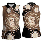 Hedgehog Indigenous Art Australia Women Sleeveless Polo Shirt - Aussie Hoodie