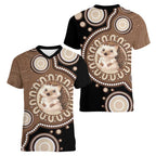 Hedgehog Indigenous Art Australia Women V-Neck T-Shirt - Aussie Hoodie