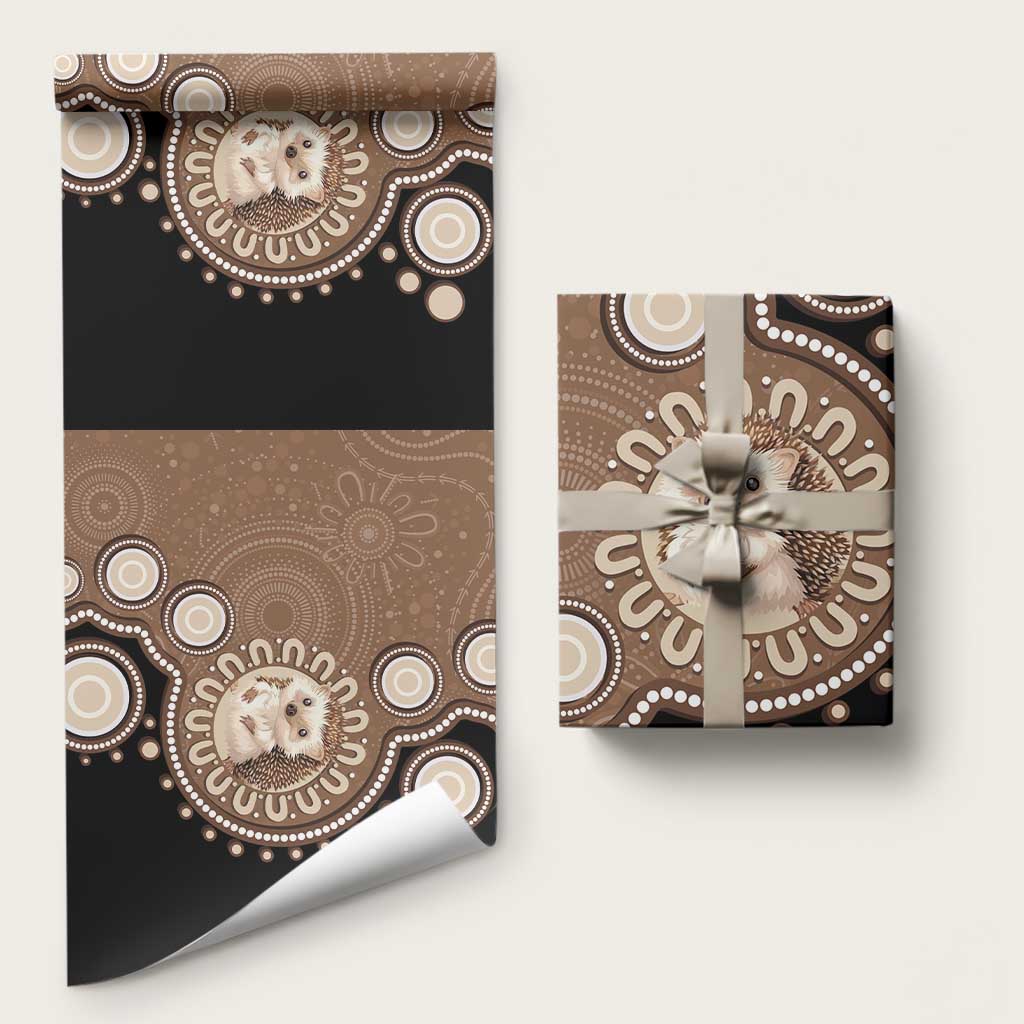 Hedgehog Indigenous Art Australia Wrapping Paper - Aussie Hoodie
