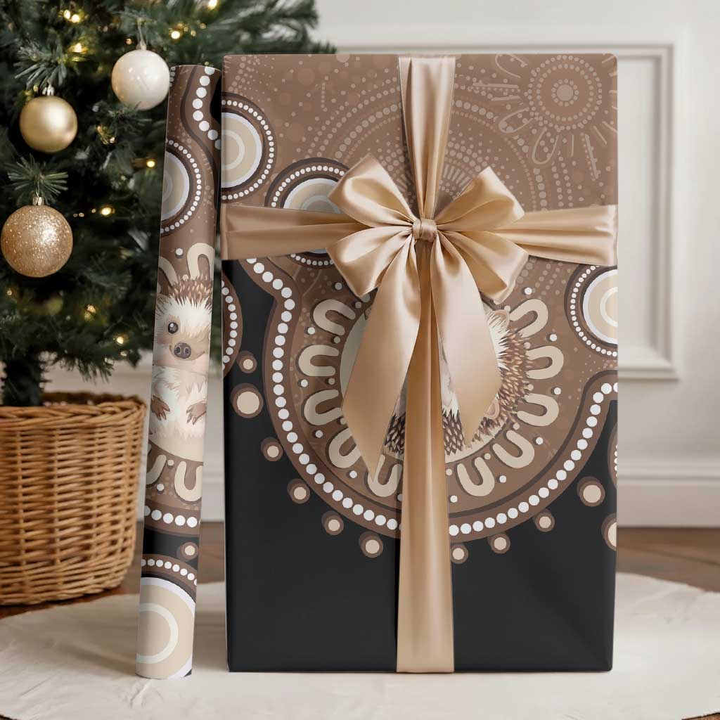 Hedgehog Indigenous Art Australia Wrapping Paper - Aussie Hoodie