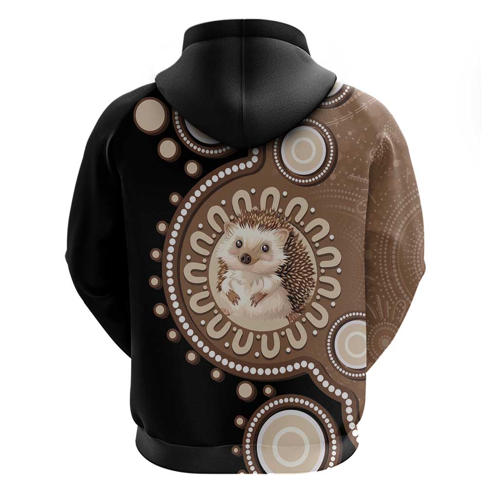 Hedgehog Indigenous Art Australia Zip Hoodie - Aussie Hoodie