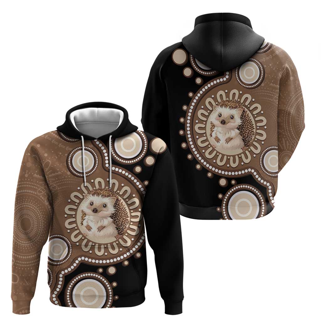 Hedgehog Indigenous Art Australia Zip Hoodie - Aussie Hoodie