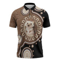 Hedgehog Indigenous Art Australia Zipper Polo Shirt - Aussie Hoodie