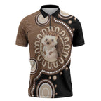 Hedgehog Indigenous Art Australia Zipper Polo Shirt - Aussie Hoodie