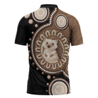 Hedgehog Indigenous Art Australia Zipper Polo Shirt - Aussie Hoodie