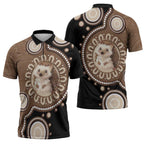 Hedgehog Indigenous Art Australia Zipper Polo Shirt - Aussie Hoodie