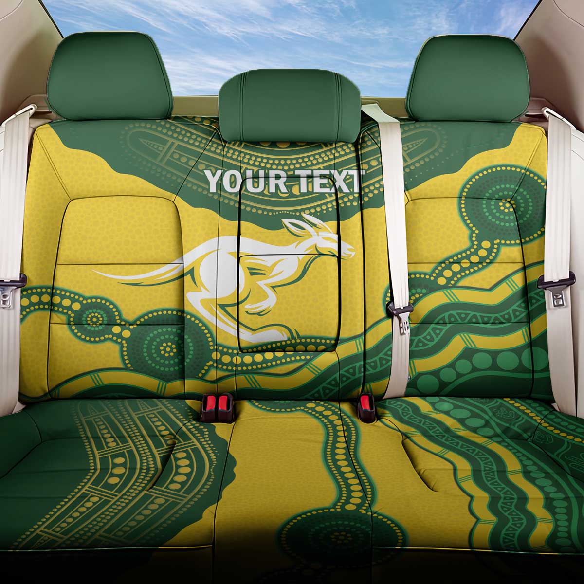 Custom Australia Hockeyroos Back Car Seat Cover Aussie Kangaroo Indigenous Art