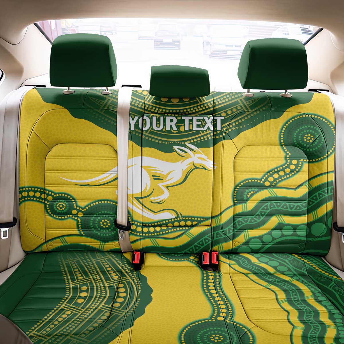 Custom Australia Hockeyroos Back Car Seat Cover Aussie Kangaroo Indigenous Art