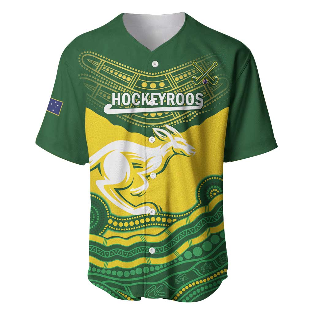 Custom Australia Hockeyroos Baseball Jersey Aussie Kangaroo Indigenous Art