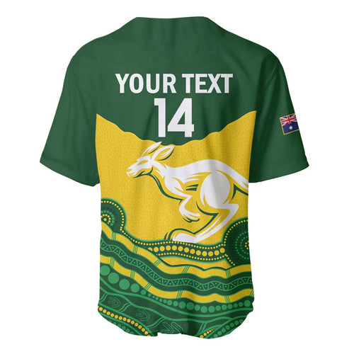 Custom Australia Hockeyroos Baseball Jersey Aussie Kangaroo Indigenous Art