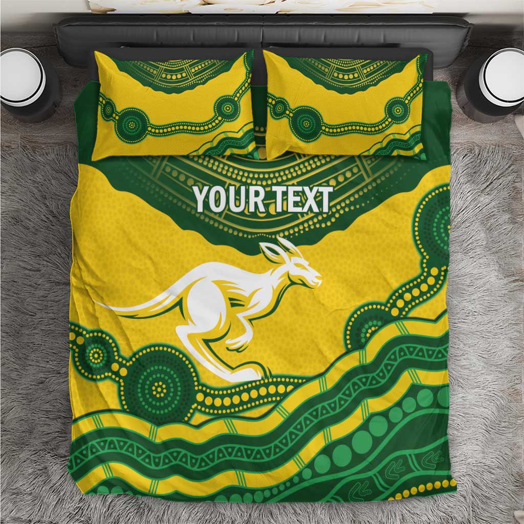 Custom Australia Hockeyroos Bedding Set Aussie Kangaroo Indigenous Art