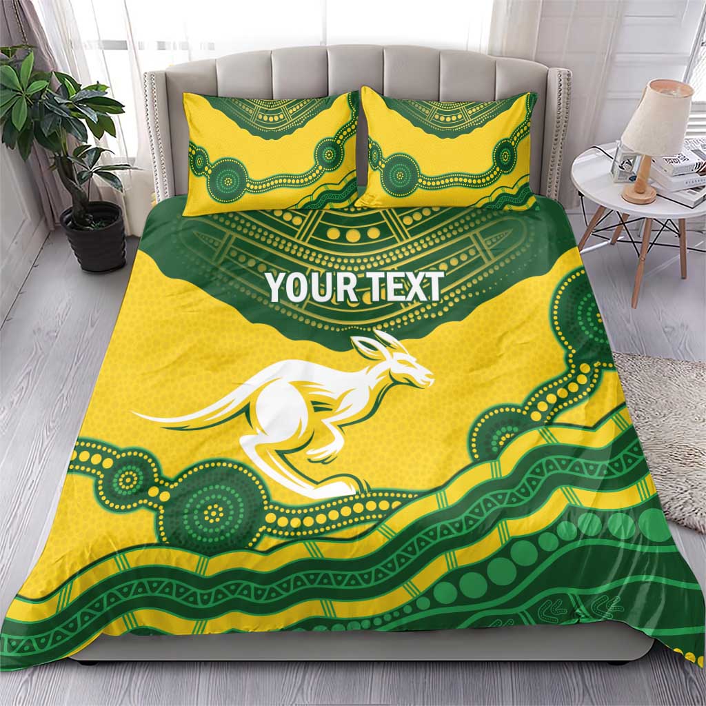 Custom Australia Hockeyroos Bedding Set Aussie Kangaroo Indigenous Art
