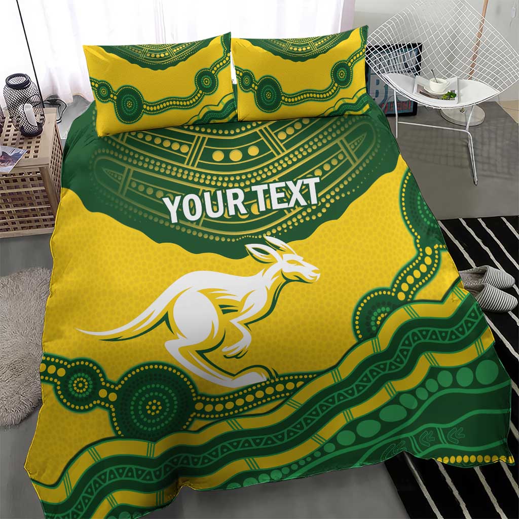 Custom Australia Hockeyroos Bedding Set Aussie Kangaroo Indigenous Art