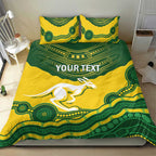 Custom Australia Hockeyroos Bedding Set Aussie Kangaroo Indigenous Art
