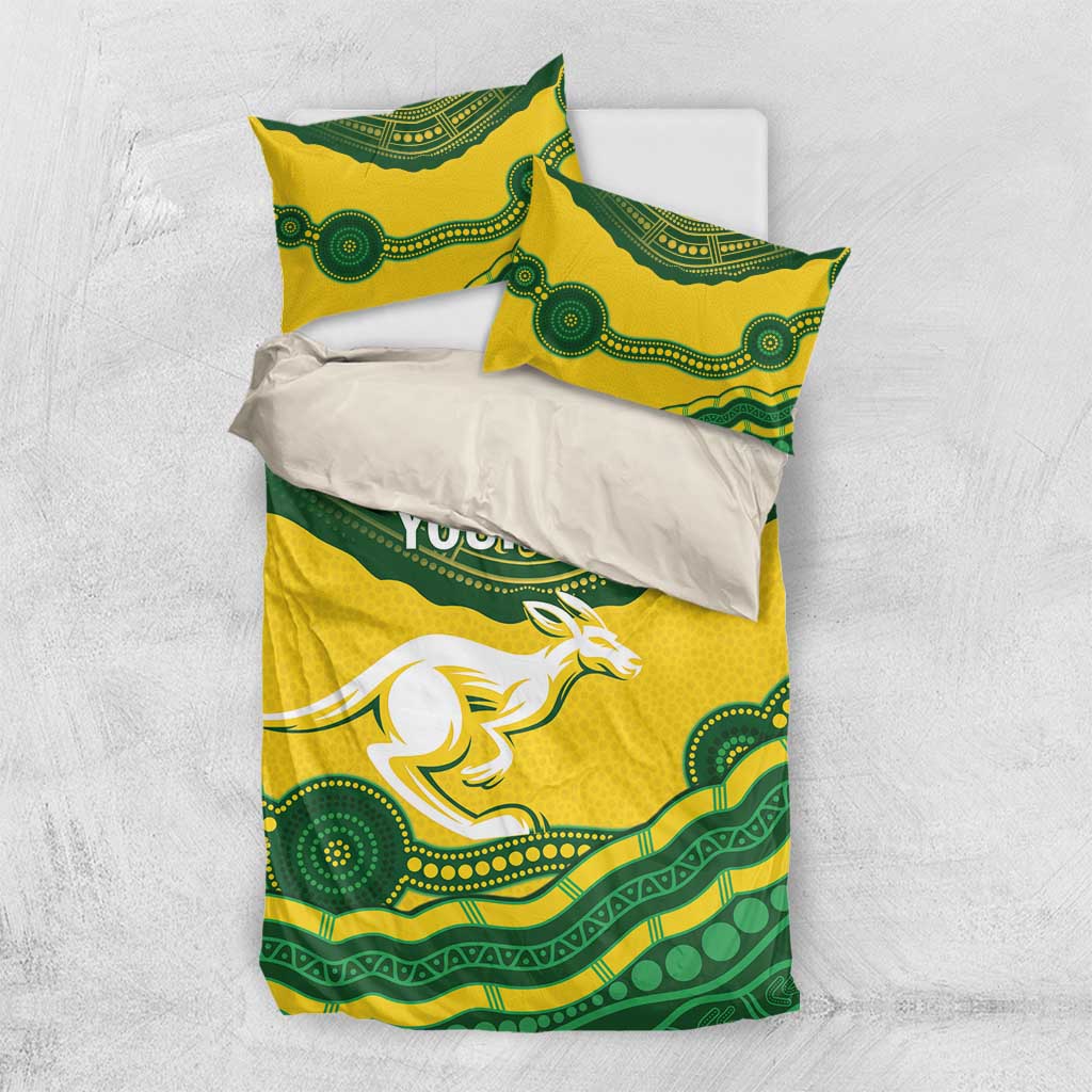 Custom Australia Hockeyroos Bedding Set Aussie Kangaroo Indigenous Art