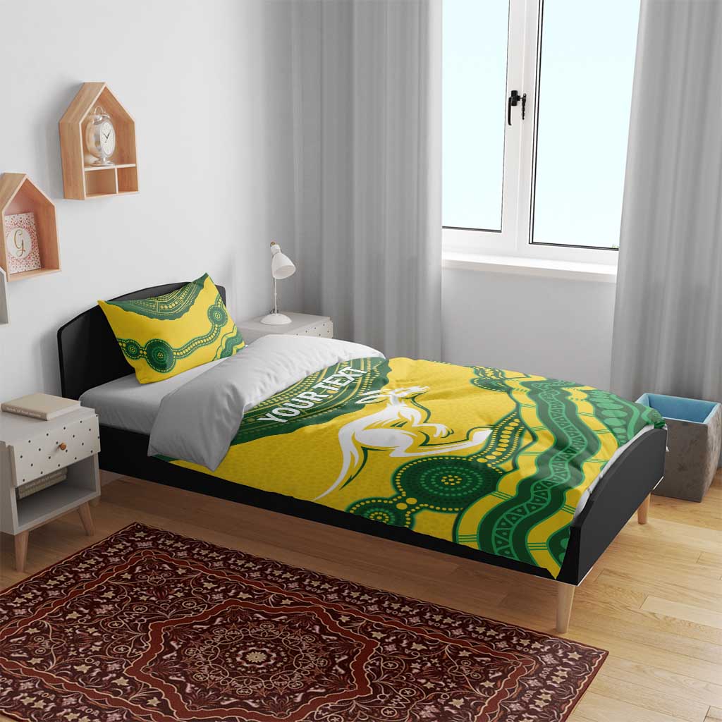 Custom Australia Hockeyroos Bedding Set Aussie Kangaroo Indigenous Art
