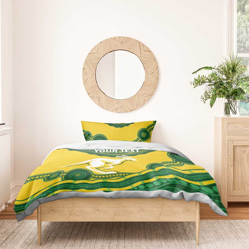 Custom Australia Hockeyroos Bedding Set Aussie Kangaroo Indigenous Art