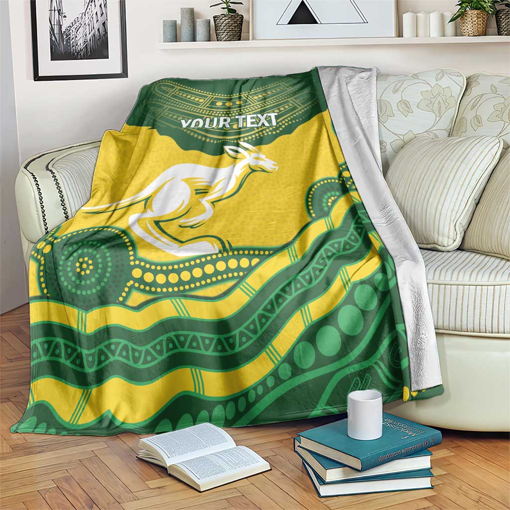 Custom Australia Hockeyroos Blanket Aussie Kangaroo Indigenous Art