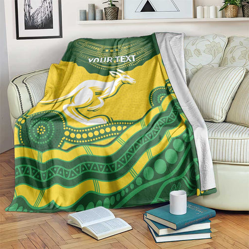 Custom Australia Hockeyroos Blanket Aussie Kangaroo Indigenous Art