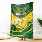 Custom Australia Hockeyroos Blanket Aussie Kangaroo Indigenous Art