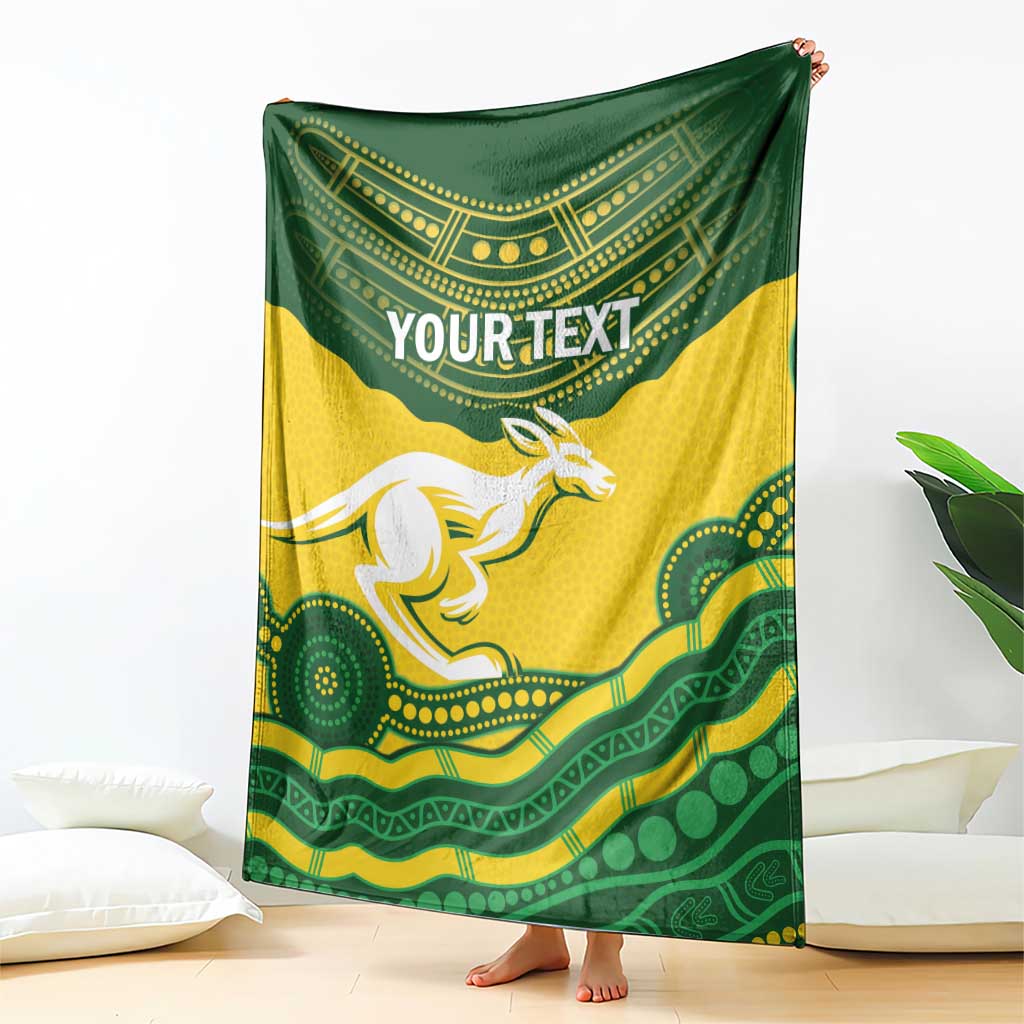 Custom Australia Hockeyroos Blanket Aussie Kangaroo Indigenous Art