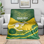 Custom Australia Hockeyroos Blanket Aussie Kangaroo Indigenous Art