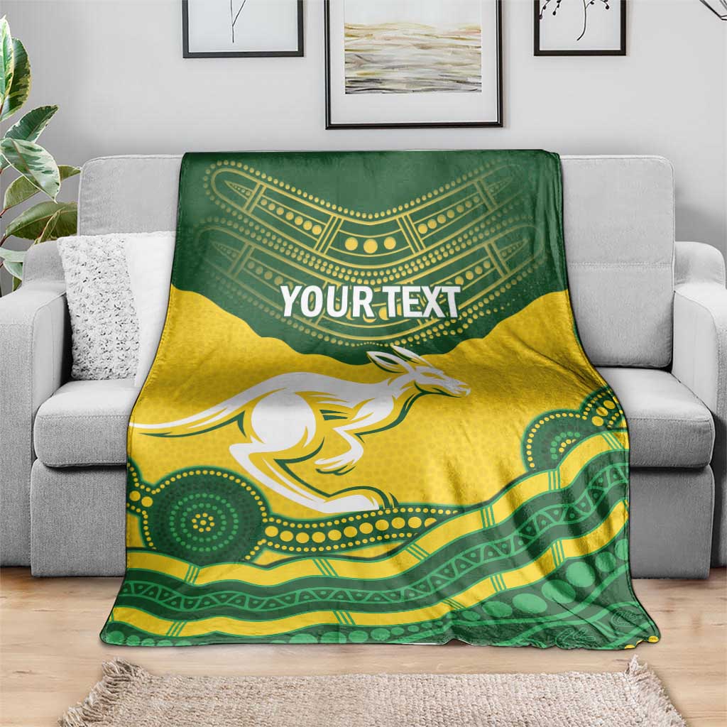 Custom Australia Hockeyroos Blanket Aussie Kangaroo Indigenous Art