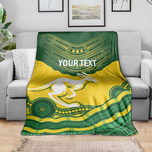 Custom Australia Hockeyroos Blanket Aussie Kangaroo Indigenous Art