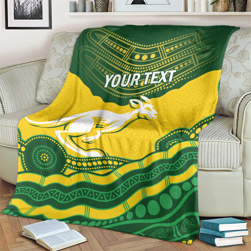 Custom Australia Hockeyroos Blanket Aussie Kangaroo Indigenous Art