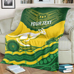 Custom Australia Hockeyroos Blanket Aussie Kangaroo Indigenous Art