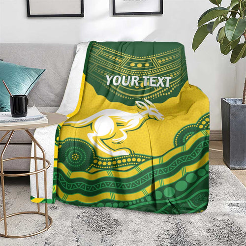 Custom Australia Hockeyroos Blanket Aussie Kangaroo Indigenous Art
